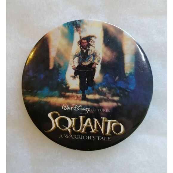 Disney Squanto Warriors Tale 3" Large Button Badge Vintage Original Movie 1994 - Picture 4 of 5